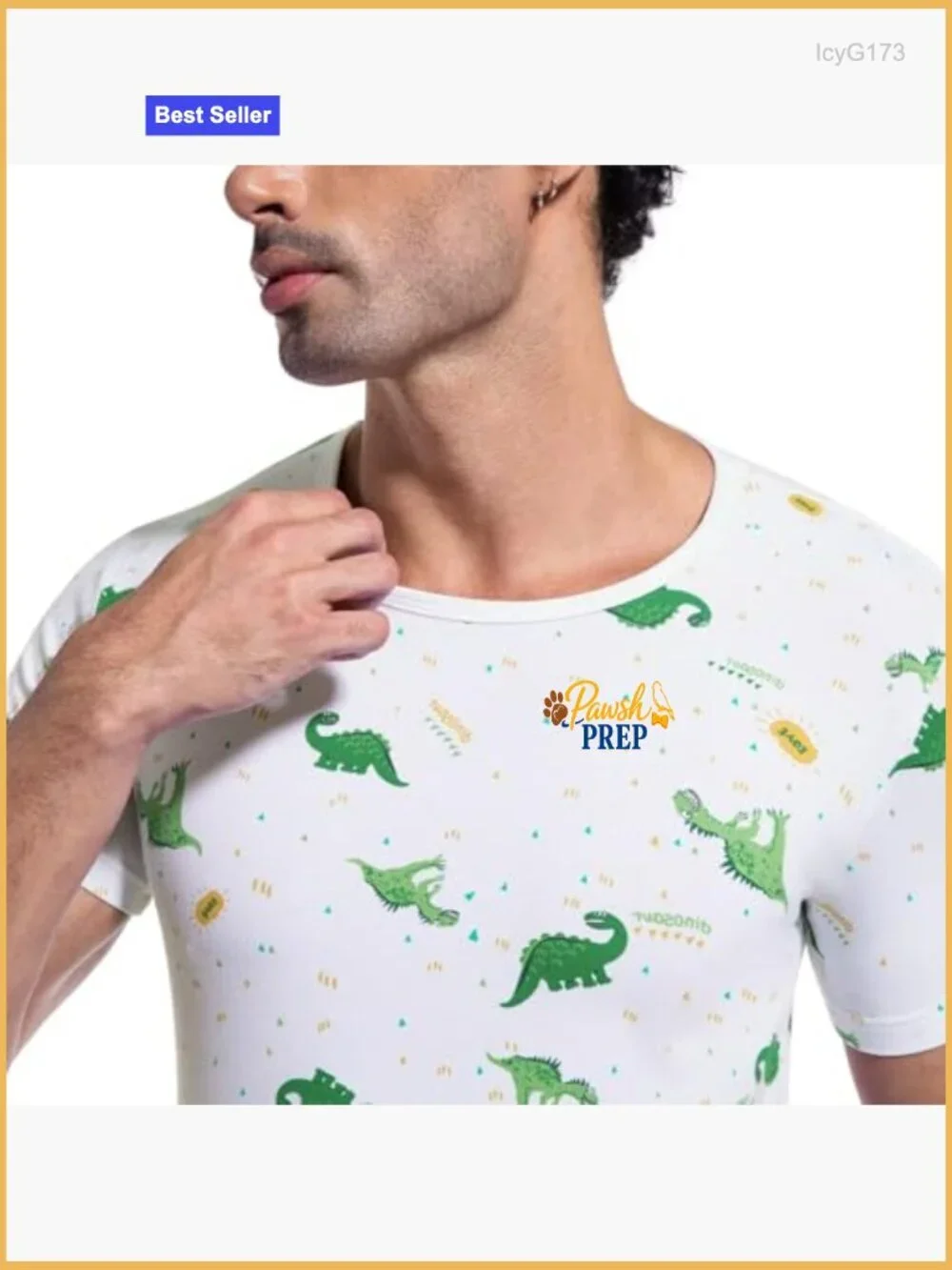 Men's Short Sleeve Bodysuit Onesie Pajamas Cotton Spandex Blend Dinosaur Print